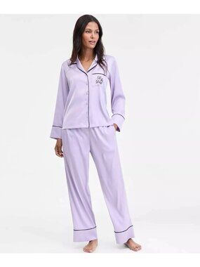 NWT INC Women's 2-Piece Satin Pajama Set - Ms. Lilac Wisp XXL Style 100211528